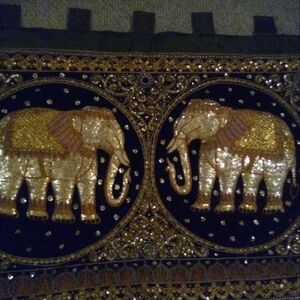 2 HANDCRAFTED OF THAI ELEPHANTS. SIZE 54 BY 33 INCHES. 3D. ACCEPT…